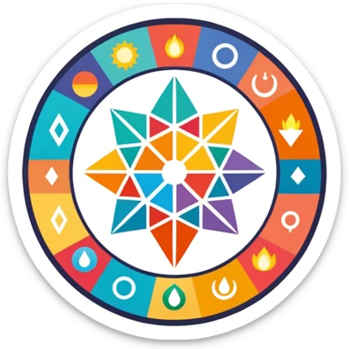 Light & Code Roundtable Bahai no people, just symbols sticker