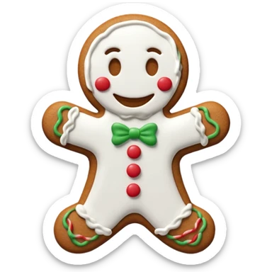 Emoji omino pan di zenzero bianco sticker