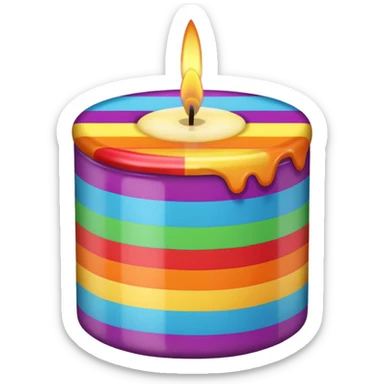 Rainbow candle sticker
