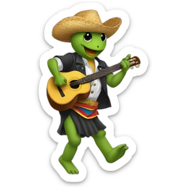 tortuga bailando jarabe tapatio sticker