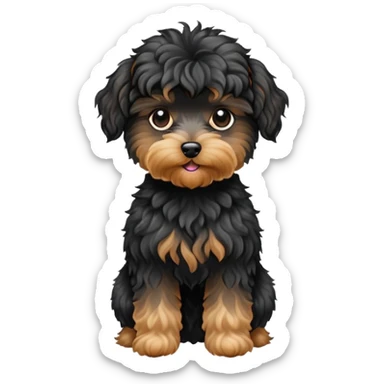 Yorkie poodle black sticker