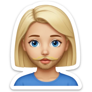 Puerto rican beard short hair with blonde blue eye girl kissing  sticker