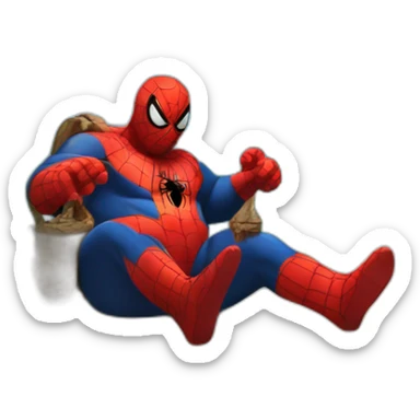 Fat-spiderman-on-an-island sticker