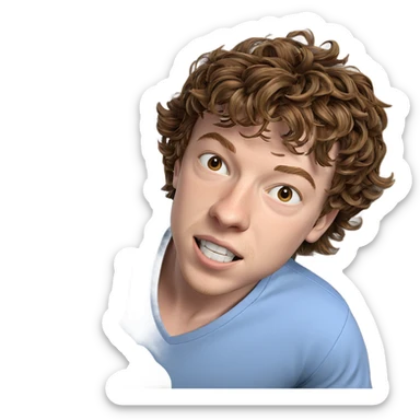 boy with brown hair indoors sticker