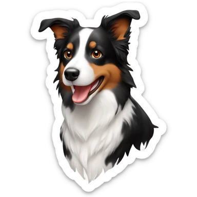Border collie with red heeler print sticker