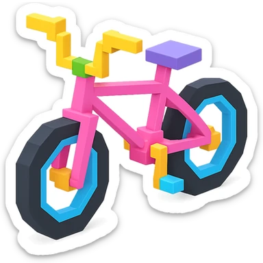 розовый велосипед BMX, no background sticker
