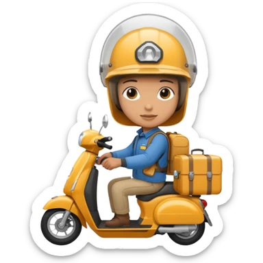 Scooter courier with insulated case,Delivery Crew sticker