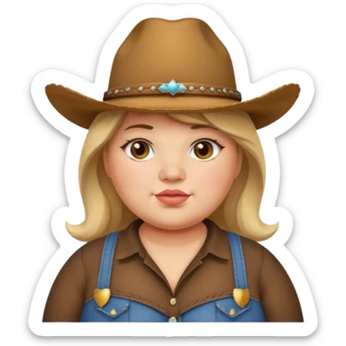 Fat girl with a cowboy hat sticker
