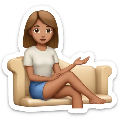 a girl sitting next to someone sticker