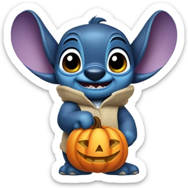 disney character stitch in a halloween costume  sticker