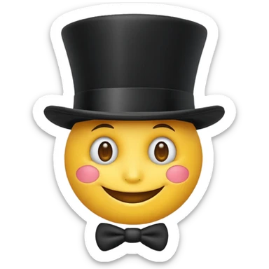 A yellow emoji with a top hat on sticker