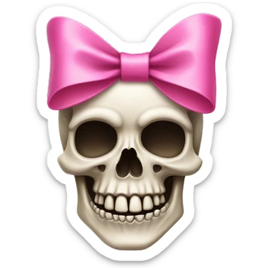 Skull with a pink bow sticker