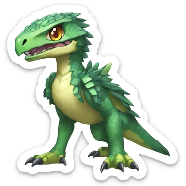  Cool Edgy Shiny Digimon-Fakemon-Raptor-Reptile full body sticker