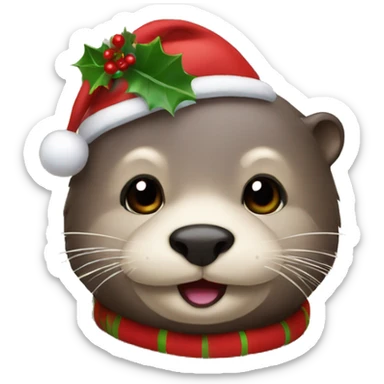 an christmas otter sticker