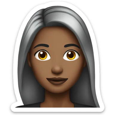 makeup artist woman with long hair black sticker