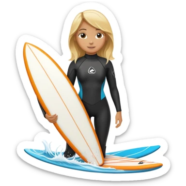Surfer girl sticker