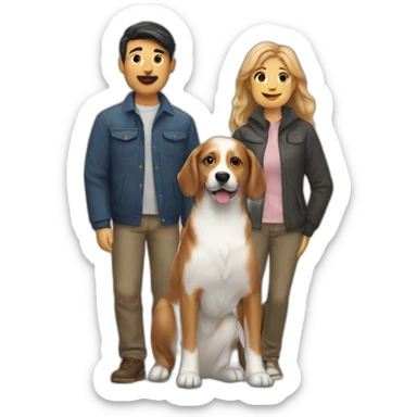 Met a dog with its owners sticker