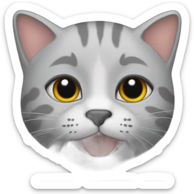 un gatico gris sticker