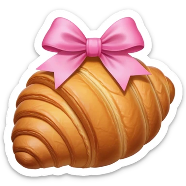 croissant with pink bow sticker