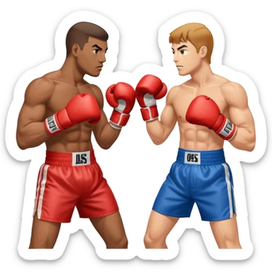 a sideways view of two boxers squaring up sticker