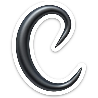 wire and iron hook, black sticker