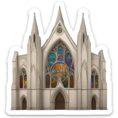 Cathedral with stained glass windows  sticker