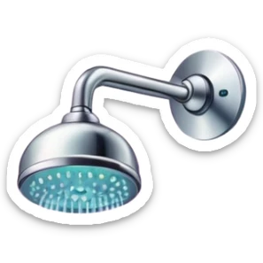 Pink glittery full shower with shower head and wall  sticker