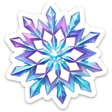 Iridescent sparkly shiny nebula snow crystal   sticker