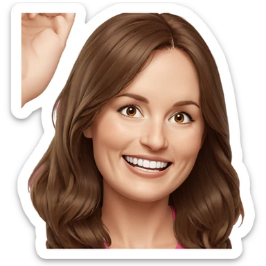 smiling girl portrait with brown hair sticker