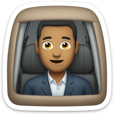 Man sitting in passenger seat sticker