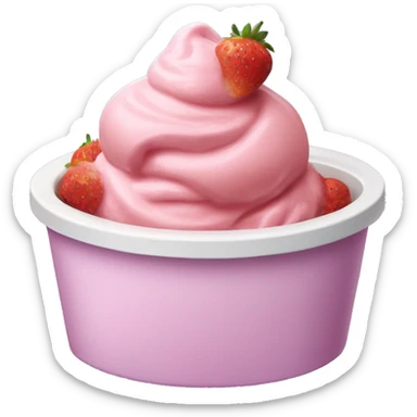 tub of strawberry ice cream  sticker