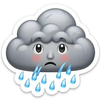 stormy cloud crying and sad
 sticker