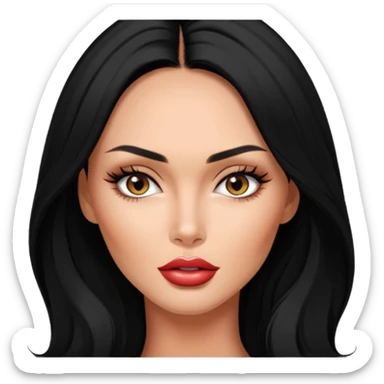 Megan fox, fashion model Beautiful woman model adult   large breasts  with fox eyes tan  skin, full lips  long hair model black   top   sticker