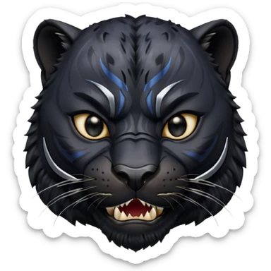 Black panther aggressive just the face sticker