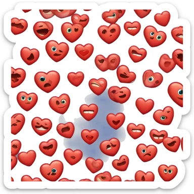 Carita con ojos de corazones y sonrojado sticker