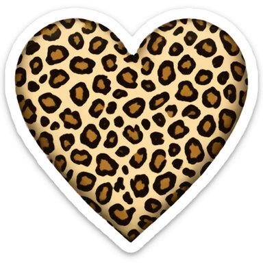 Leopard print heart sticker