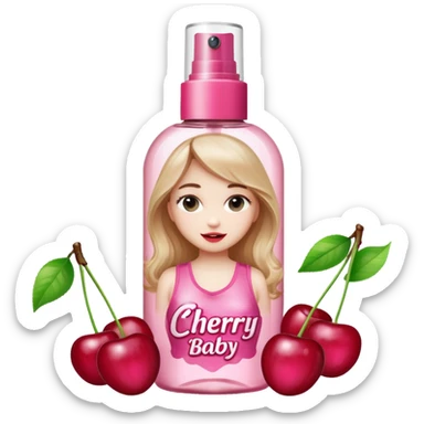 Sabrina carpenter bottle of cherry baby body mist   sticker