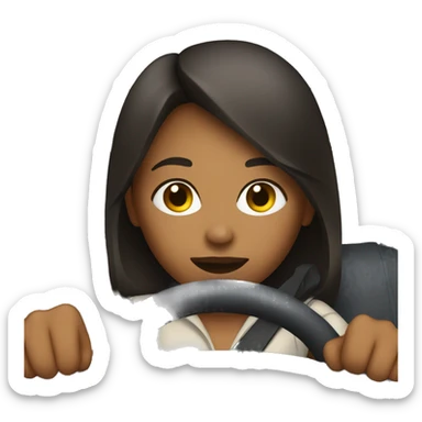 Girl driving car  sticker