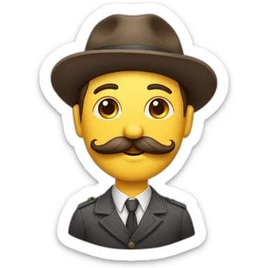 Emoji avec une moustache levant le bras droit  sticker