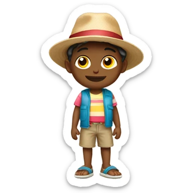 niño pequeño playa jugando sticker