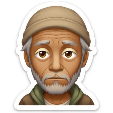 poor dirty sad homeless man sticker