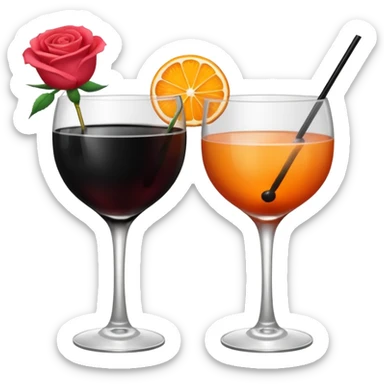 🍸+🍹🖤+🌹 (the liquid is black)  sticker