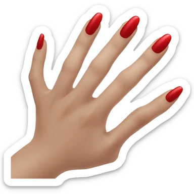 manicure hand profile red nails sticker