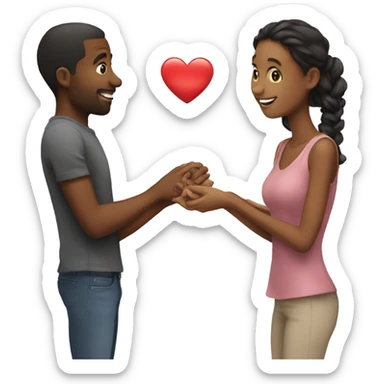 Girl getting proposed to by her boyfriend sticker