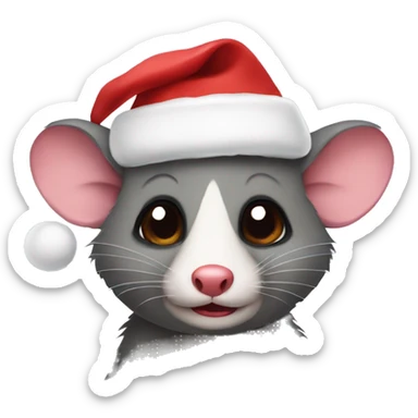 Possum with christmas hat sticker