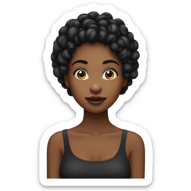Menina negra, cabelo liso,rosto redondo,com piercing no nariz  sticker