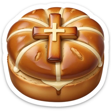 hot cross buns, Easter bread with cross on top sticker