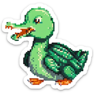duck shaped like a crocodile sticker