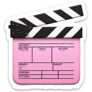 Light pink movie clapper board sticker