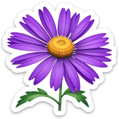 single Aster, straight stem sticker